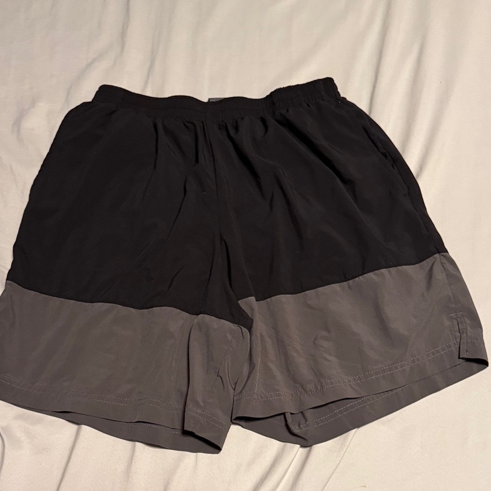 Champion Kids Two-Tone Black and Gray Swim Trunks